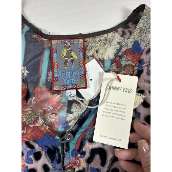 NWT Johnny Was Biya Ontar Beesley Maxi Dress Leopard Print Floral Brown Large - Picture 7 of 16